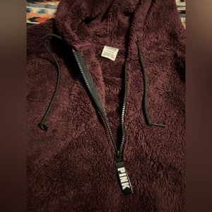 Pink hoodies Sherpa quarter zip